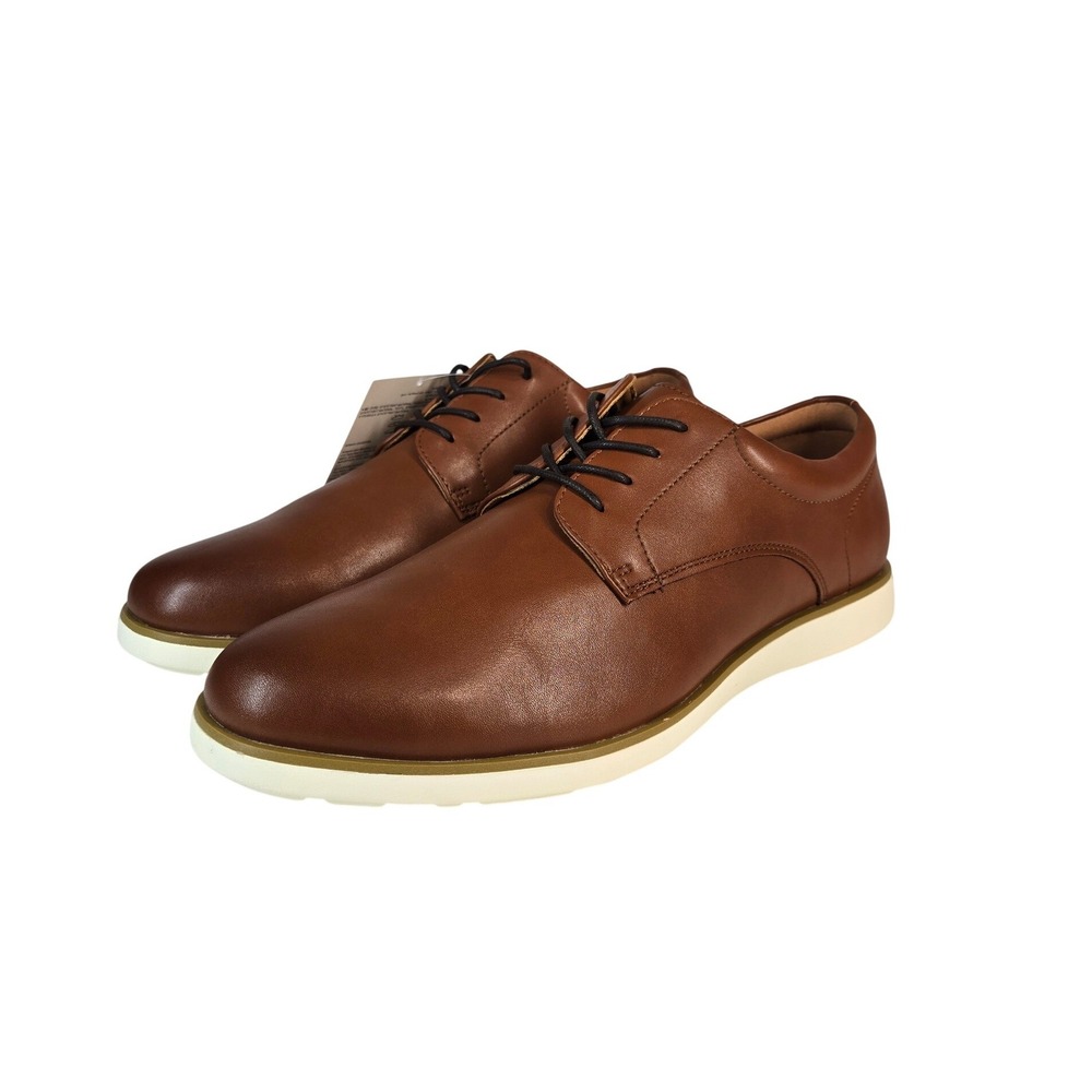 AZ Essentials Mens Casual Derby Shoes Brown Synthetic Leather Size‎ 11